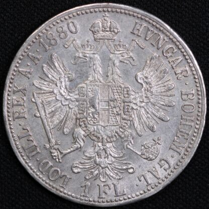 Austria 1880 One Florin Franz Joseph I KM# 2222 World Silver Coin Better Date - Image 3