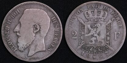Belgium 1867 2 Francs