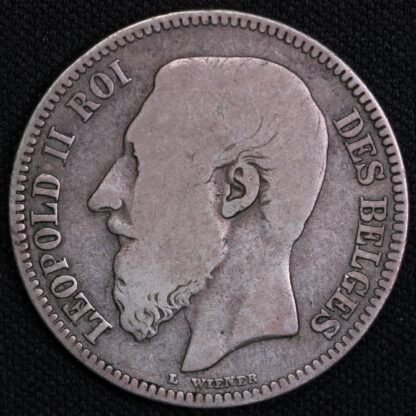 Belgium 1867 2 Francs Leopold II French Legend KM#30.1 World Silver Coin - Image 2