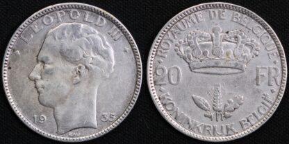 Belgium 1935 20 Francs
