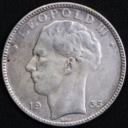 Belgium 1935 20 Francs Leopold III KM#105 World Silver Coin - Image 2