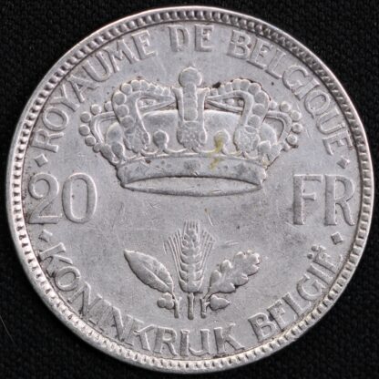 Belgium 1935 20 Francs Leopold III KM#105 World Silver Coin - Image 3