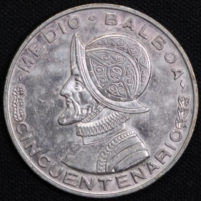 Panama 1953 1/2 Balboa 50th Anniversary of Panama KM#20 World Silver Coin - Image 3