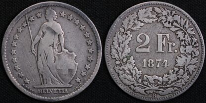 Switzerland 1874-B 2 Francs