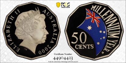 PCGS Graded PR69DC Australia 2000 Fifty Cents 50C Millennium Coloured Proof Coin - Image 3