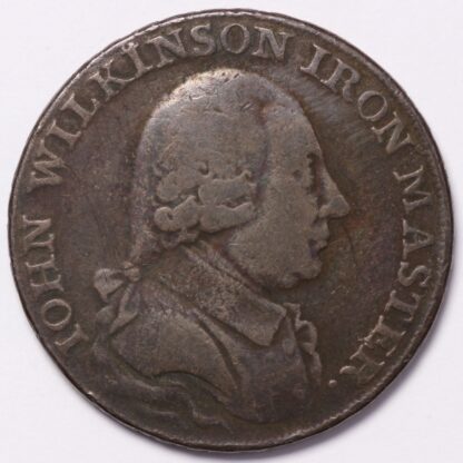 Great Britain 1790 John Wilkinson Iron Master / Vulcan Halfpenny Copper Token - Image 2