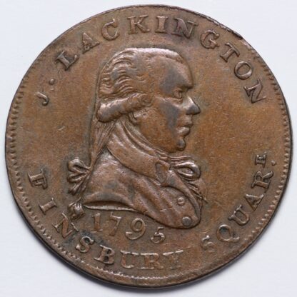 Great Britain 1795 Middlesex Lackington's Booksellers Halfpenny Copper Token - Image 2