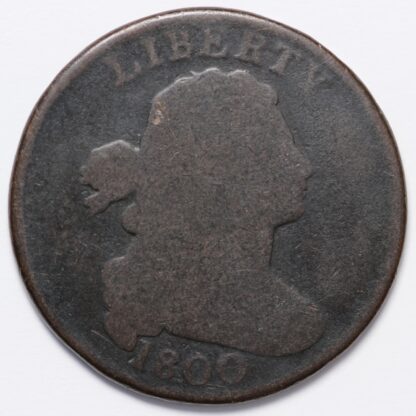 United States USA 1800 Draped Bust Large Cent 1C Copper Coin - Scarce Early Date - Image 2