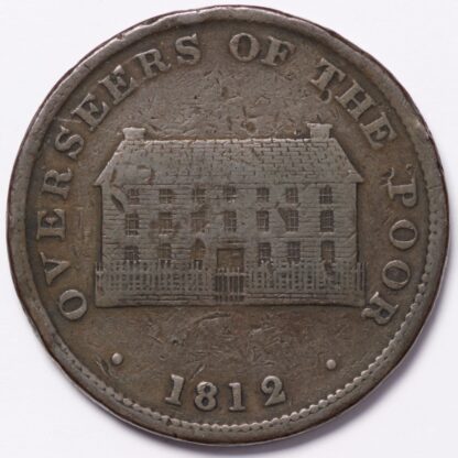 Great Britain 1812 England Yorkshire Sheffield Workhouse Penny Copper Token - Image 2