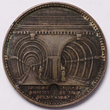 Great Britain 1845 Opening of Thames Tunnel Queen Victoria Brass Medal - Image 3