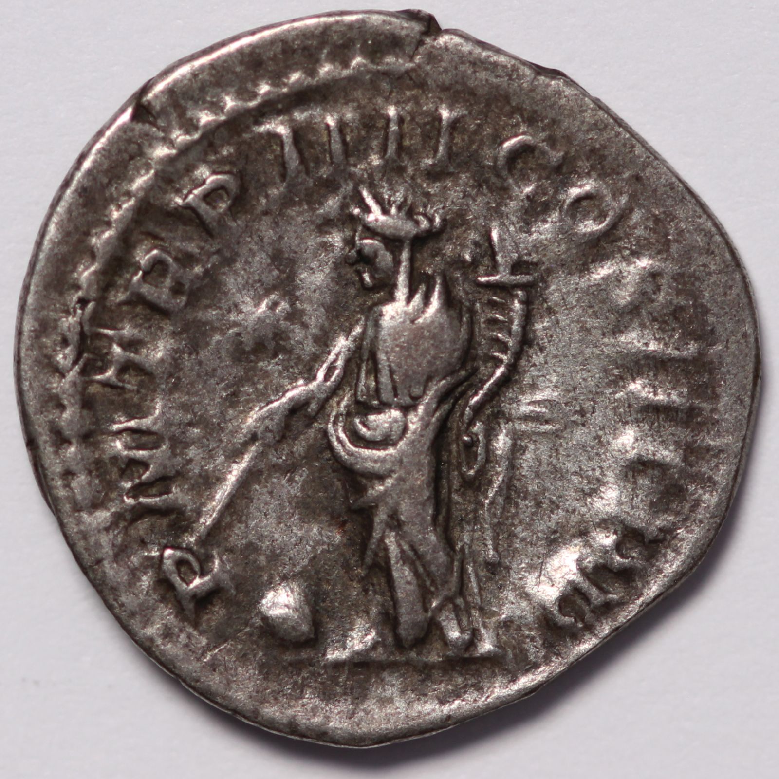 Ancient Roman Imperial Silver Coin Elagabalus AD 221 AR Denarius Providentia - Image 3