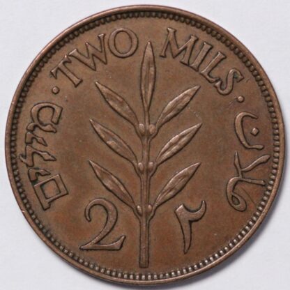 Palestine 1927 2 Mils KM# 2 World Bronze Coin - Image 3