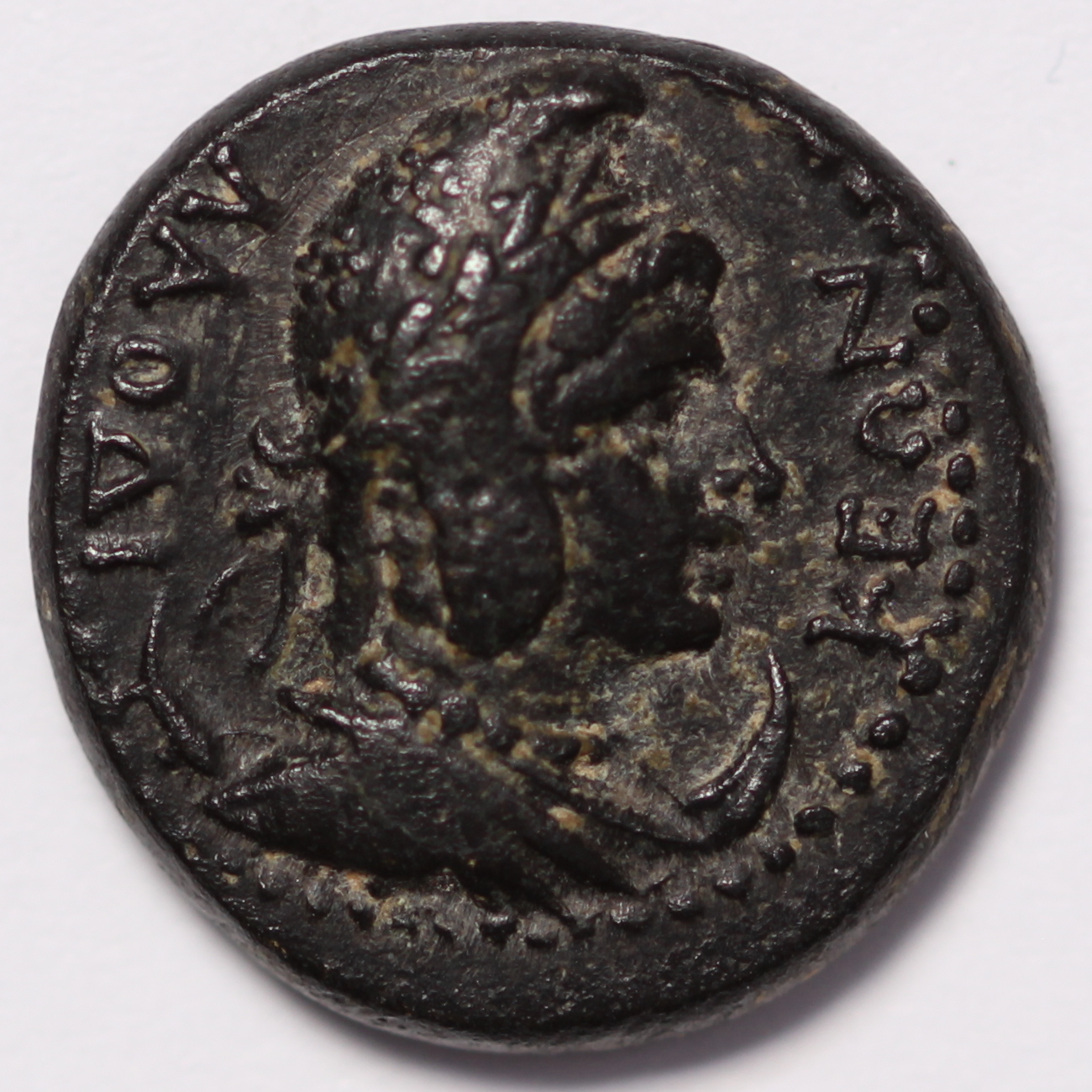 Ancient Roman Provincial Coin Phrygia Laodicea ad Lycum AD 14-37 Æ Mên / Eagle - Image 2