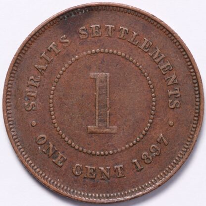 Straits Settlements 1897 Victoria 1 Cent 1C KM-16 World Bronze Coin - Image 3