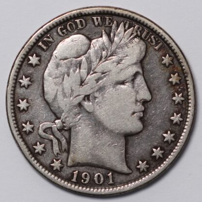 United States USA 1901 Barber Half Dollar 50C Phildelphia Mint World Silver Coin - Image 2