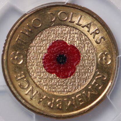 PCGS Graded MS67 Australia 2012 Remembrance Day Coloured $2 Coin Red Poppy - Image 4