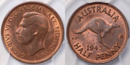 1943 Halfpenny MS64RB