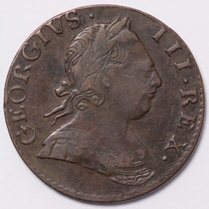 Great Britain 1775 Halfpenny George III Non-Regal Copper Coin - Image 2