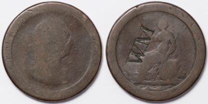 1797 Cartwheel Penny Countermarked