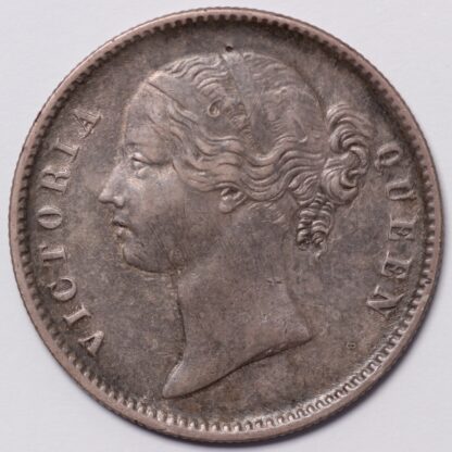 India - British 1840(c) Rupee Victoria 28 Berries WW Raised KM#458.2 Silver Coin - Image 2