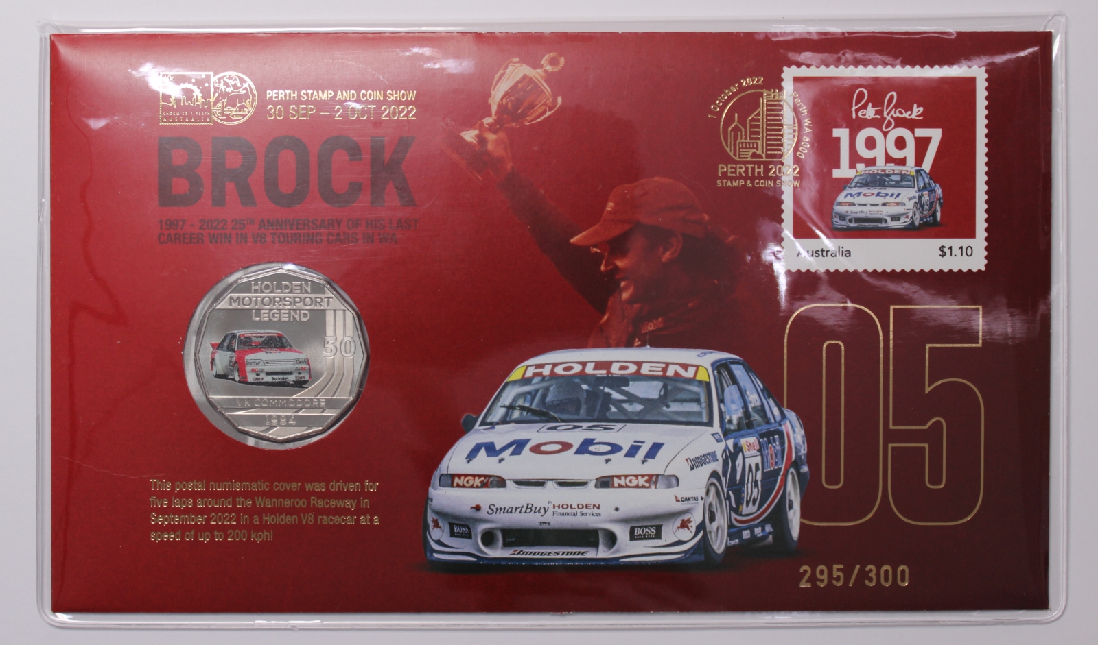 2022 50 Cent PNC Peter Brock 1997 Wanneroo V8 Race Win Perth Stamp & Coin Show - Image 2