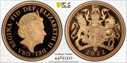 PCGS PR70DCAM Great Britain 2022 Proof Sovereign Platinum Jubilee Gold Coin - Image 3