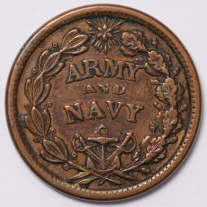 United States 1860s The Federal Union Army and Navy Patriotic Civil War Token - Image 3