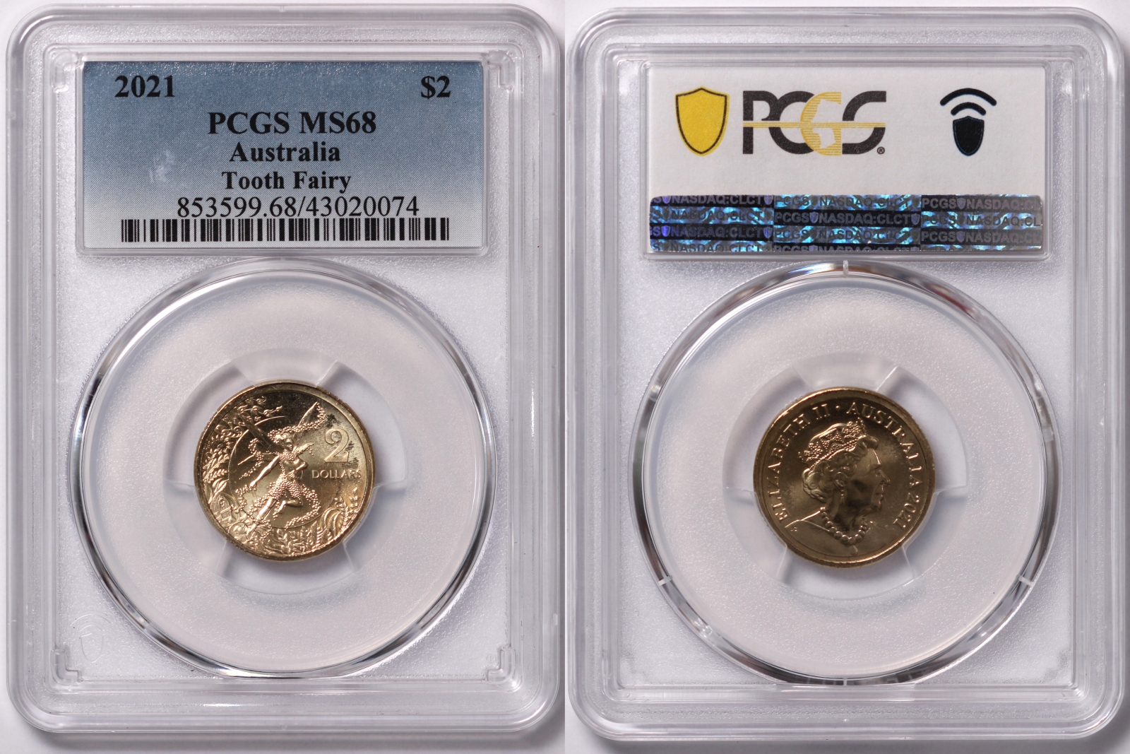 PCGS Graded MS68 Australia 2021 Tooth Fairy 2 Gem Unc Coin EqualThird Finest Imperial
