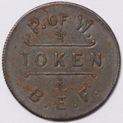 1910s British Expeditionary Force B.E.F. Prisoner of War WWI 10 Centimes Token - Image 2