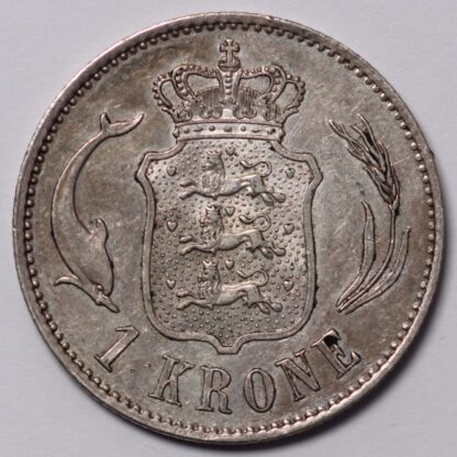 Denmark 1875 Krone Christian IX KM#797.1 Copenhagen Mint Silver Coin - Scarce - Image 3