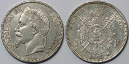 France 1869-BB 5 Francs