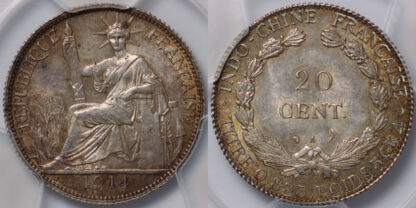 French Indochina 20 Centimes 1914A