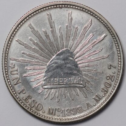 Mexico 1898-Mo AM (1949) Peso Restrike KM-409.2 World Silver Coin - Image 3