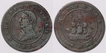 Montreal 1816 Half Penny Token