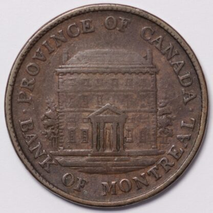 Canadian Provinces Bank of Montreal 1844 Half Penny Copper Bank Token KM#Tn18 - Image 2