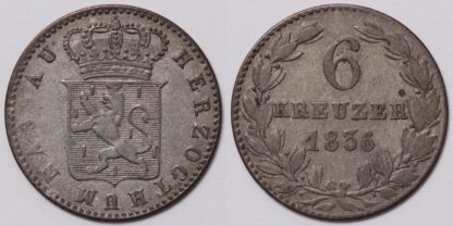 Nassau 1836 6 Kreuzer