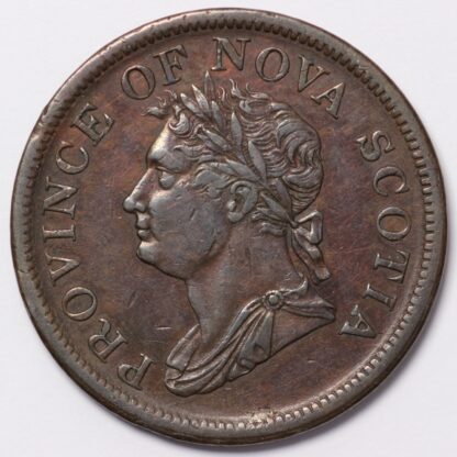 Canadian Provinces Nova Scotia 1832 One Penny Token George IV KM#2 Copper Coin - Image 2