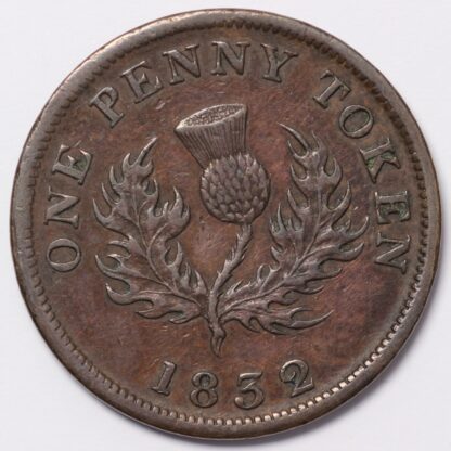 Canadian Provinces Nova Scotia 1832 One Penny Token George IV KM#2 Copper Coin - Image 3