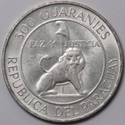 Paraguay 1973 (1968) 300 Guaranies President Stroessner KM-29 World Silver Coin - Image 2