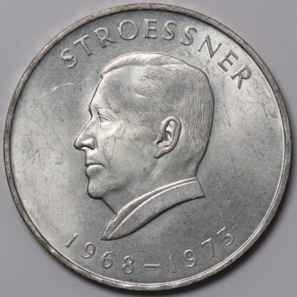 Paraguay 1973 (1968) 300 Guaranies President Stroessner KM-29 World Silver Coin - Image 3