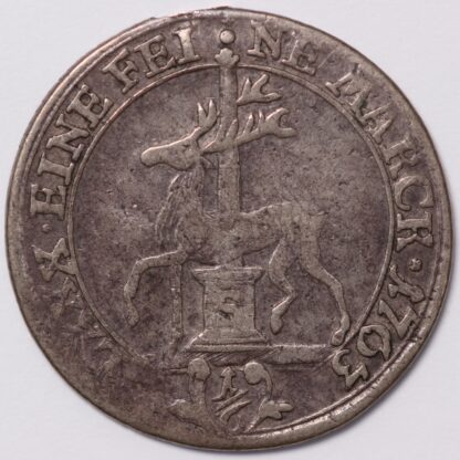 German States County of Stolberg-Stolberg 1763-C 1/6 Thaler KM#263 Silver Coin - Image 3