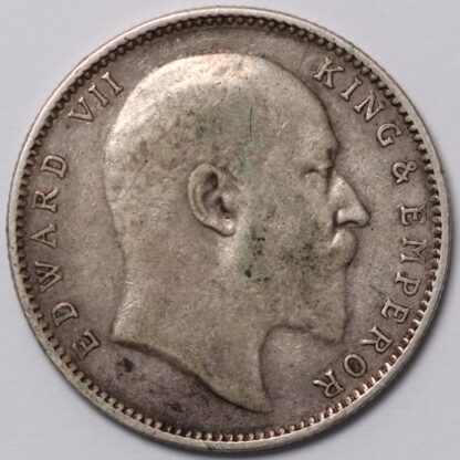 India - British 1904-B 1 Rupee Edward VII Bombay Mint KM#508 World Silver Coin - Image 2