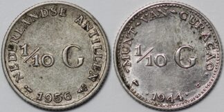 1956 & 1944 1/10 Gulden