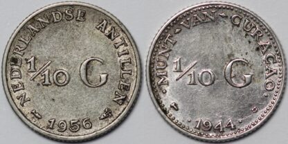 1956 & 1944 1/10 Gulden