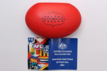 Australia 2004 Selectively Gold Plated $5 Proof Coin - AFL Australia's Own Game - Image 4