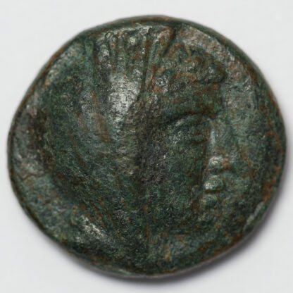 Ancient Greek Coin Boiotia Thespiai Circa 210 BC Æ Arsinoe III / Lyre - Rare - Image 2