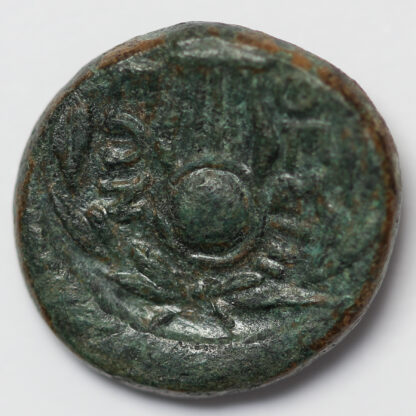 Ancient Greek Coin Boiotia Thespiai Circa 210 BC Æ Arsinoe III / Lyre - Rare - Image 3