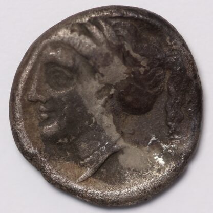 Ancient Greek Silver Coin Corinth AR Drachm Circa 338-300 BC Aphrodite - Rare - Image 3