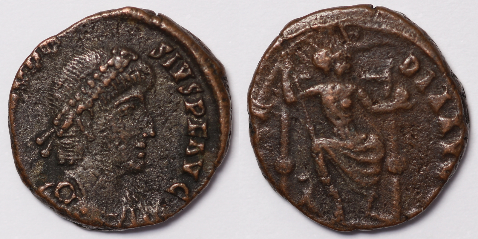 Theodius Math Ancient Roman Imperial Coin Theodosius Æ AD 378-383 Constantinopolis ...
