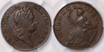 1723 Hibernia Halfpenny XF40